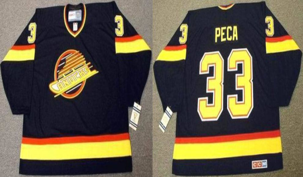 2019 Men Vancouver Canucks #33 Peca Black CCM NHL jerseys->vancouver canucks->NHL Jersey